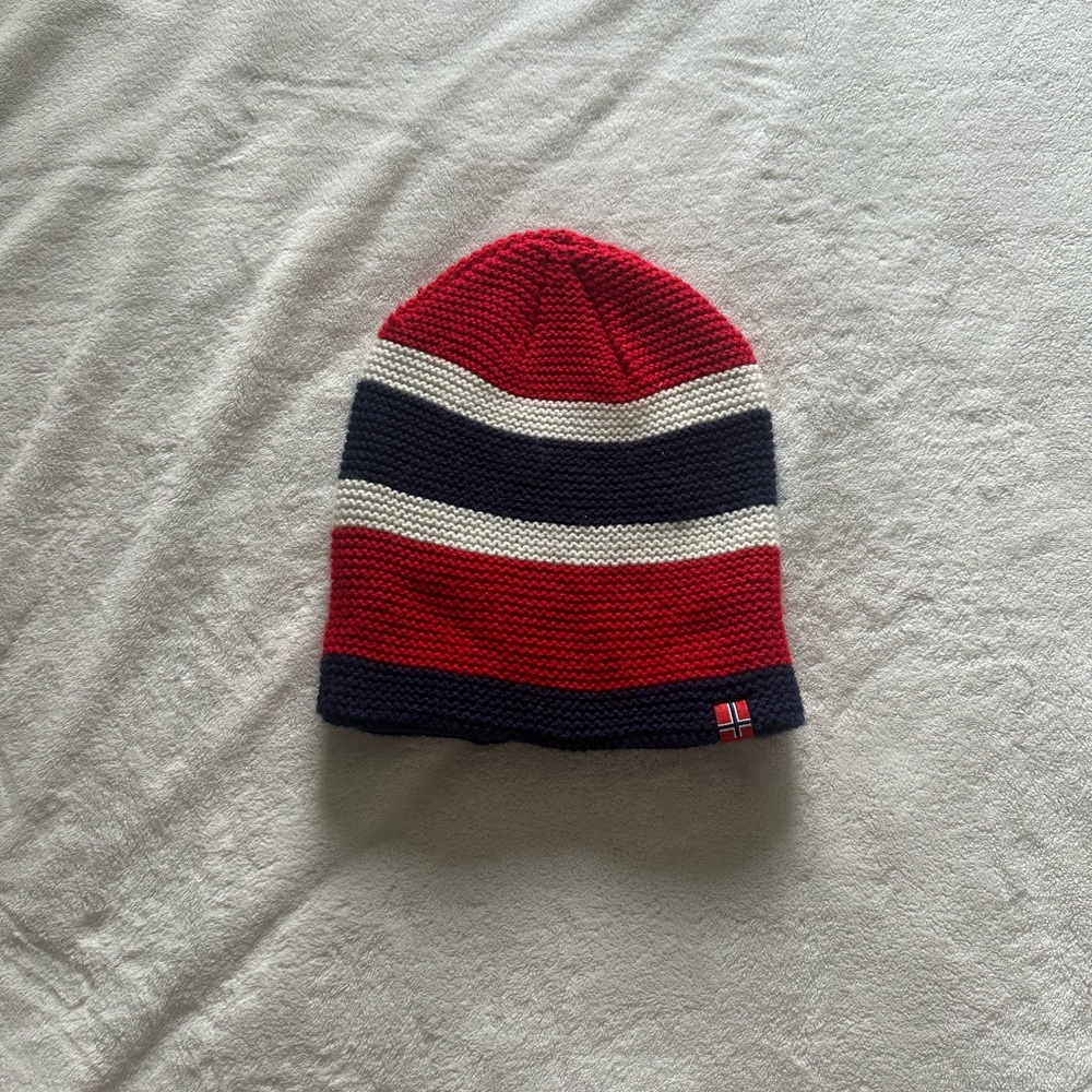 Classic Striped Knit Beanie - Red, White, and Blue